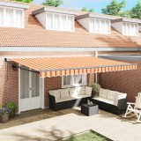 vidaXL Marchiza retractabilă automată Crem și Portocalie 500x300 cm
