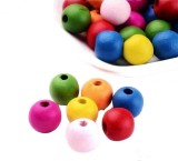 Margele colorate din lemn pentru activitati crafts, 15 piese, 14x15 mm