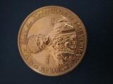 medalie bronz placat cu aur , Avram Iancu , Eroul Romanilor .Craisorul Muntilor .Expozitia Filatelica Alba iulia ,1994