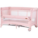 Cumpara ieftin Patut pliabil Chipolino Glory cu laterala culisanta pink marshmallow