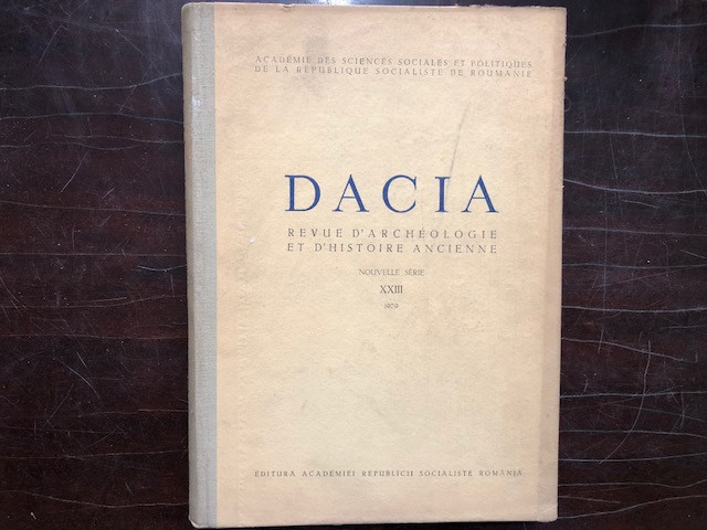 DACIA. REVUE D&#039;ARCHEOLOGIE ET D&#039;HISTOIRE ANCIENNE, NOUVELLE SERIE, VOL.XXIII,1979