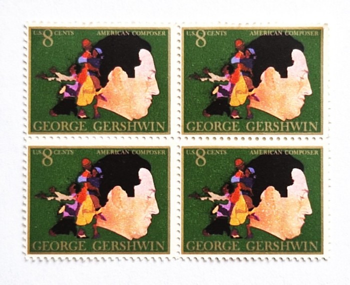 4 timbre Statele Unite bloc de 4 val. MNH 1973 GEORGE GERSHWIN 8 c. _Scott 1484