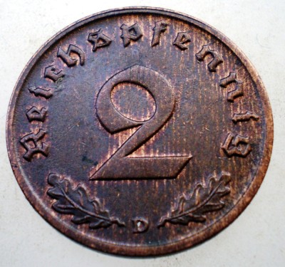 2.935 GERMANIA 2 REICHSPFENNIG 1940 D XF foto