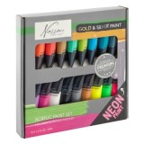 Tempera acrilica, Fine Art, 18 culori, culori fluo si metalice, 36 ml/culoare,