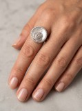 Cumpara ieftin Inel din Argint 925 Mother of Pearl Rose, cu Sidef Natural si Cristale