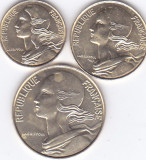 Moneda Franta 5, 10 si 20 Centime 1996 - KM#929-30/933 UNC ( set x3 )
