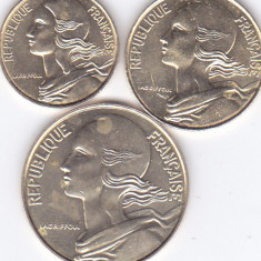 Moneda Franta 5, 10 si 20 Centime 1996 - KM#929-30/933 UNC ( set x3 )