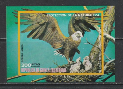 Guinea Ecuatoriala 1976 - Pasari din America de Nord S/S 1v MNH foto