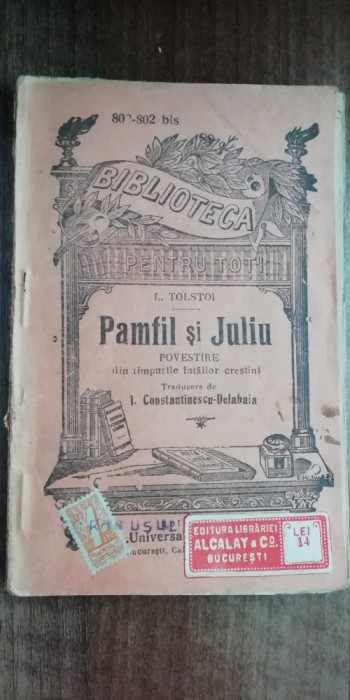 myh 622 - Biblioteca pt toti - 802 - L Tolstoi - Pamfil si Iulia