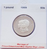 78 Guernsey 1 Pound 1999 Elizabeth II (Royal Wedding) km 95 proof argint, Europa