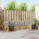 vidaXL Set canapea sectională 7 pcs Alb și gri deschis 3392446