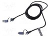 Cablu USB 2.0 VENTION A la B micro și C x2, 2m