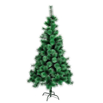 Brad artificial tip pin clasic de craciun, pentru interior/exterior, inaltime 120 cm, suport metalic inclus, verde foto