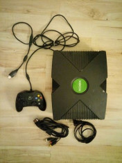 XBOX Classic modat / decodat (xbox 1, clasic) + maneta, cabluri, FIX foto