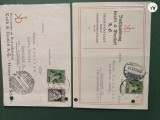 Romania Regala ,grup doua carti postale ,cu corespondenta comerciala si avocateasca cu timbre , antet societati celebre