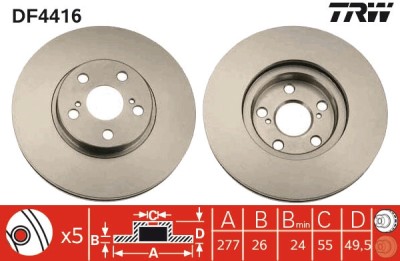 TRW DF4416 Disc frana foto