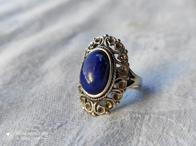 INEL argint cu LAPIS LAZULI etnic TRIBAL vechi RAR vintage DE EFECT splendid foto