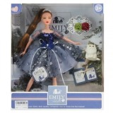 Papusa Emily cu pisica rochita blue eleganta QJ089C CWT