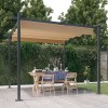 VidaXL Pavilion de grădină, acoperiș retractabil, gri taupe, 3x3 m 318536