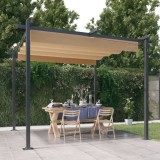 VidaXL Pavilion de grădină, acoperiș retractabil, gri taupe, 3x3 m