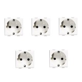 Priza schuko simpla Bticino Matix SAM5440M2SET, incastrata, modulara - 2, contact de protectie, alba - 5 buc