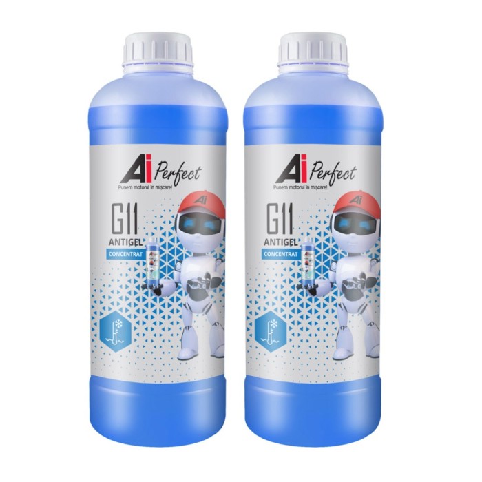 Pachet 2 litri Antigel Concentrat AiPerfect G11 Silicat (VW TL 774-C, Culoare Albastru)