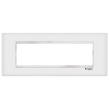 Rama Schneider Electric Easy Styl LMR7967038, 7 module, alb + crom, sticla, pentru priza / intrerupator