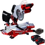 Einhell TE-MS 18/210 Li PXC + Twinpack + 4514095 - Fierastrau circular stationar 210x30 mm + Set 2 acumulatori si incarcator Li-Ion 18 V 4 Ah