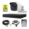 Sistem supraveghere analog Hikvision Hilook, 1 camera 2 MP, lentila 2.8mm, IR 20m, DVR 4 canale 4 MP, hard disk 500GB, accesorii SafetyGuard Surveilla