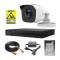 Sistem supraveghere analog Hikvision Hilook, 1 camera 2 MP, lentila 2.8mm, IR 20m, DVR 4 canale 4 MP, hard disk 500GB, accesorii SafetyGuard Surveilla