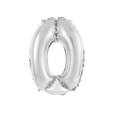 Balon Folie Cifra 35 cm Argintiu-Tip Cifra 0