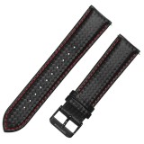 Curea piele compatibila Seiko Skx007, Telescoape QR, 22mm, Negru/Rosu, Very Dream