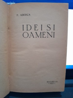 Idei si oameni - F. Aderca foto