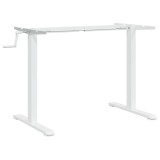 Cumpara ieftin Cadru birou de sine statator alb, (94-135)x60x(70-114) cm, otel