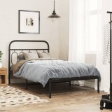 VidaXL Cadru de pat metalic cu tăblie, negru, 100x190 cm 377111