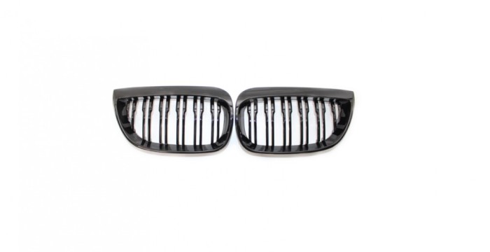 Set 2 grile duble, negru lucios, M Design pentru BMW E81 E87 Nonfacelift