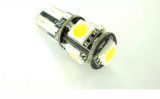 W5W 5 SMD 5050 lumina albastra bec led can bus fara eroare bec ars albastru