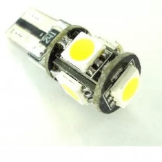 W5W 5 SMD 5050 lumina albastra bec led can bus fara eroare bec ars albastru