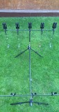 Rod Pod Aluminiu 5 Posturi + 5 Senzori Avertizori cu Jack + 5 Swingere LED, Reglabil, Husa Transport