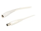 Cablu Alimentare DC Alb 2m 2x0,5mm2 Mufă-Soclu Drept