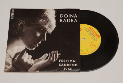 Doina Badea &amp;ndash; Festival Sanremo 1966 - disc vinil vinyl mic 7&amp;quot; NOU foto
