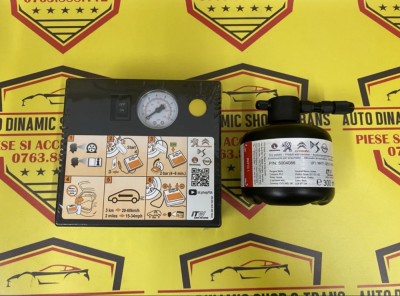 Compresor auto umflat roti soluție kit pană OEM Peugeot 180w neutiliza foto