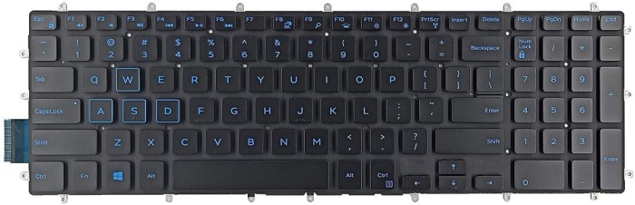 Tastatura Laptop Gaming, Dell, Inspiron G5 15 5500, 5505, 5587, 5590, iluminata, albastra, layout US