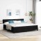 vidaXL Pat boxspring cu saltea cu saltea Negru 200 x 200 cm țesătură 3338792