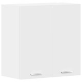 Dulap suspendat bucatarie vidaXL Lyon, alb, 60x31x60cm, lemn prelucrat, rafturi
