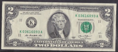B11 - Bancnota foarte veche - America USA - 2 dolari - 2013 foto