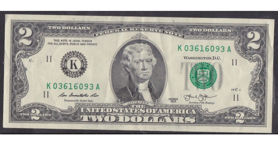 Banconota Da 2 Dollari A Corso Legale Originale, Edizione Del Giorn Dei Veterani 8000010136937 - Foto 3