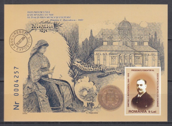 ROMANIA 2005 LP 1699 D.C.BUTCULESCU - 160 DE ANI DE LA NASTERE COLITA MNH