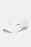 Aeronautica Militare șapcă de baseball din bumbac culoarea alb, neted, HA1122CT2848