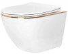 Vas WC suspendabil Rea Carlo Tornado Rimless Flat GOLD EDGE
